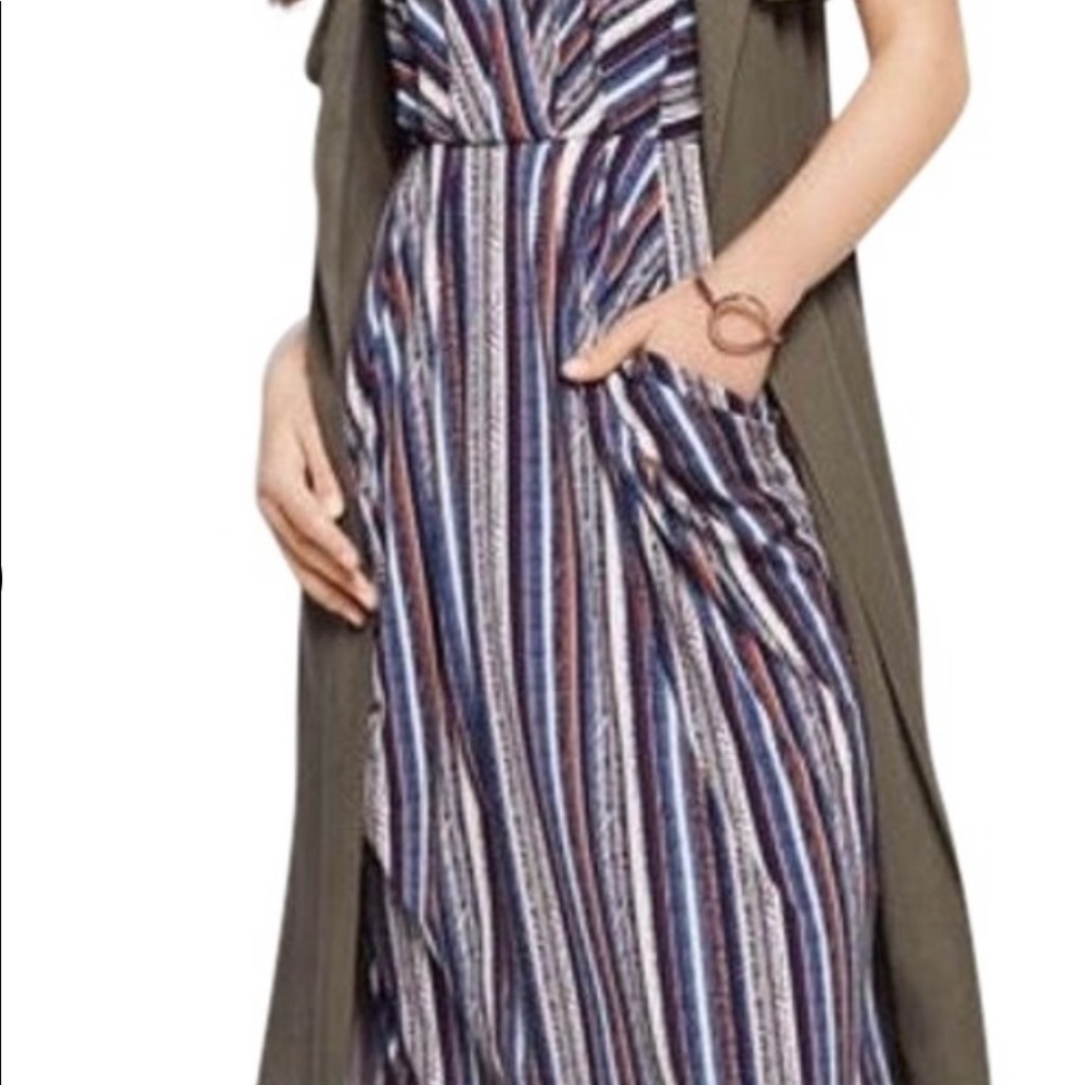 Bcbg Generation Bcbgeneration V Neck Striped Midi… - image 4